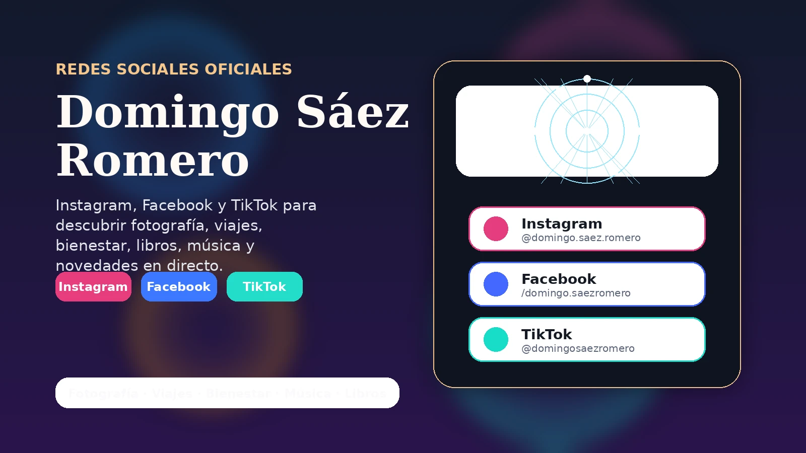 Domingo Sáez Romero social media profiles on Instagram, Facebook and TikTok