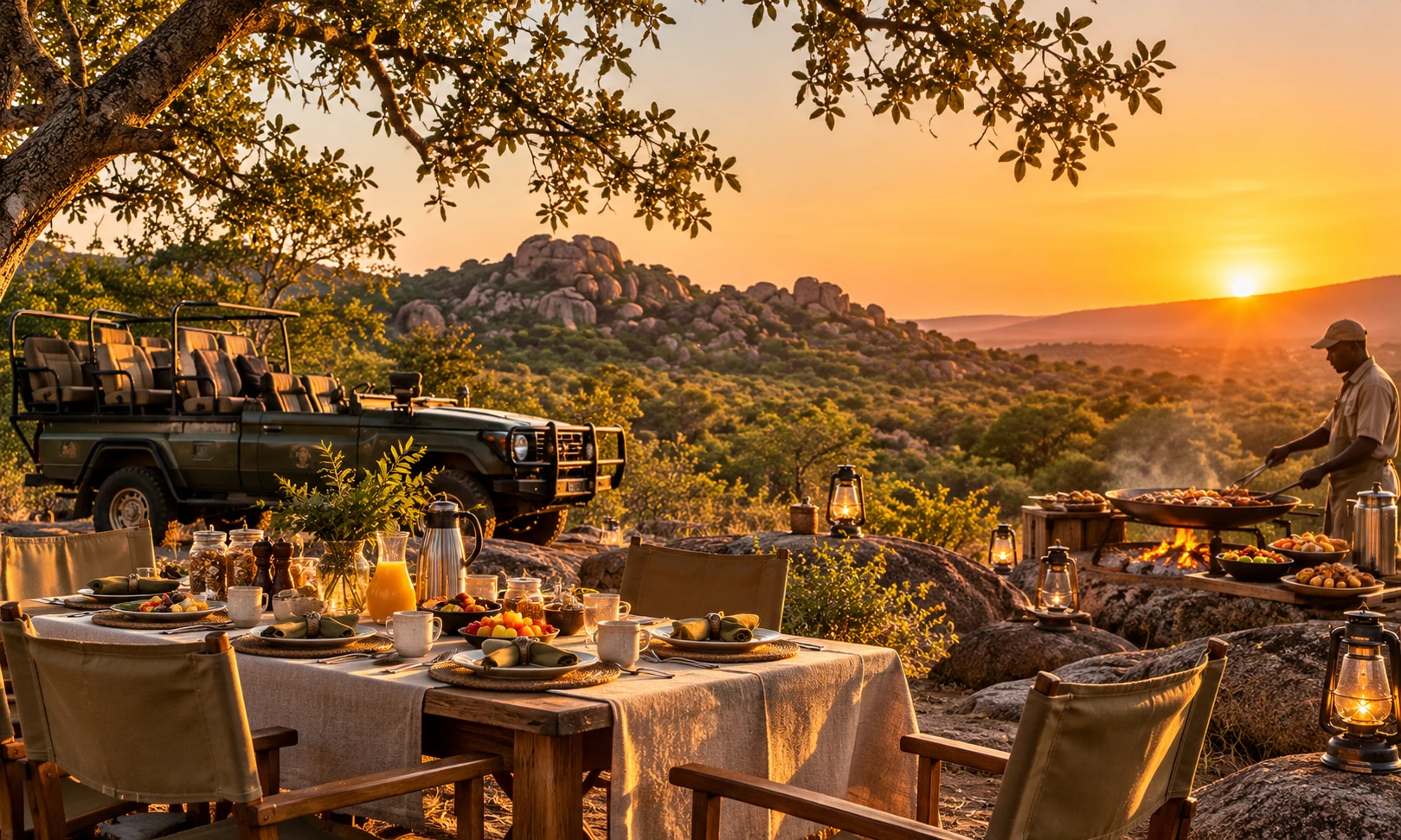 Bush Braai y desayunos con safari · imagen evocadora, no documental