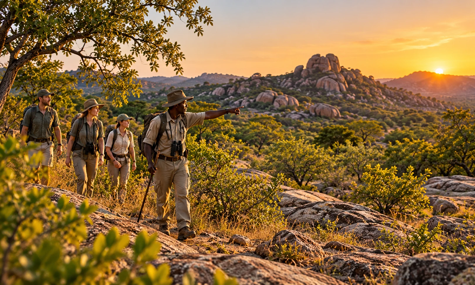 Bushman y Wolhuter Wilderness Trails · imagen evocadora, no documental