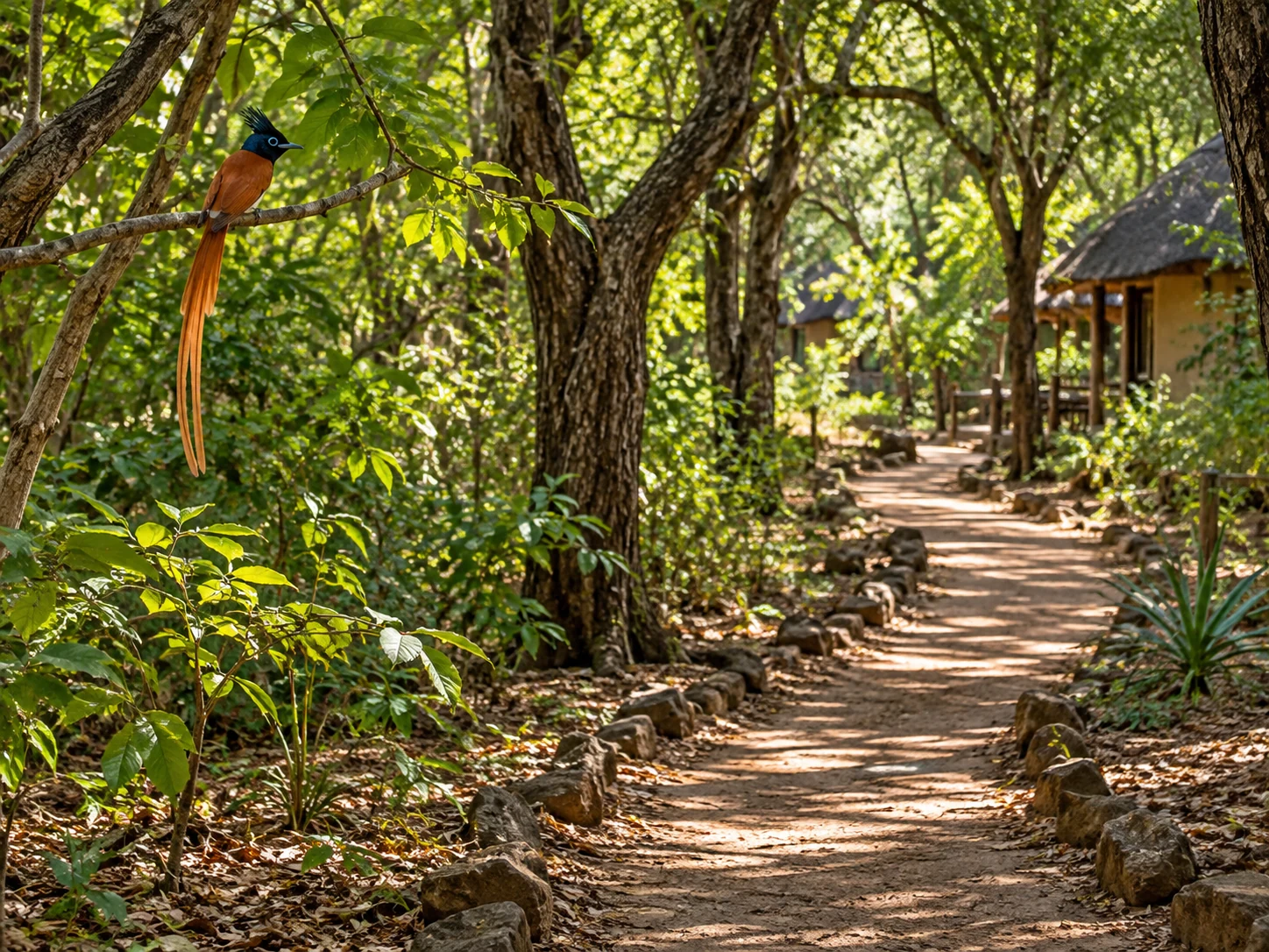 Paradise Flycatcher Trail · imagen evocadora, no documental