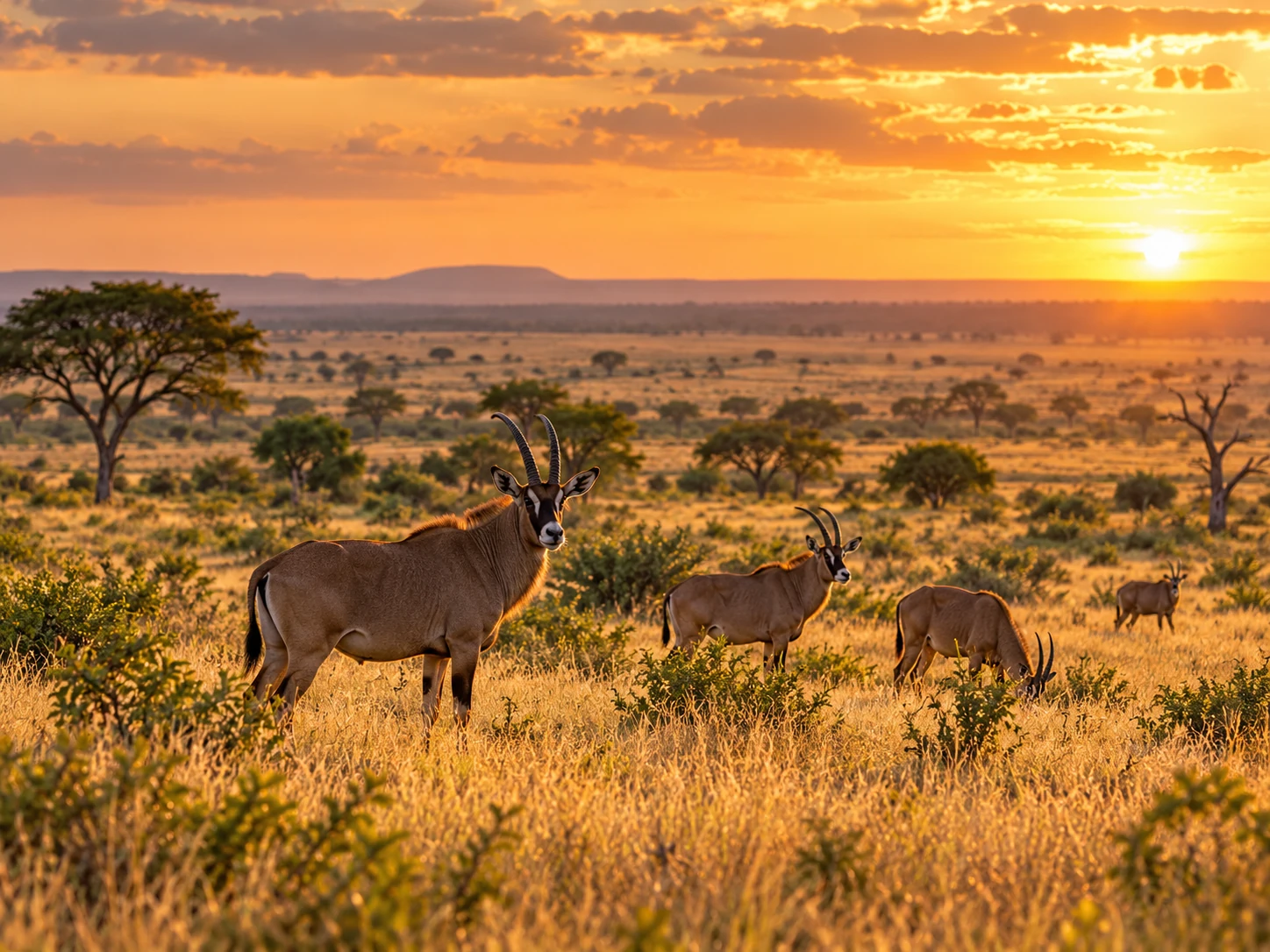 Sabana y herbívoros · imagen ilustrativa del Kruger, no de Satara